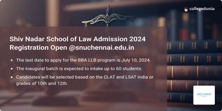 SNU Chennai Unveils Shiv Nadar School of Law, Registration Open @snuchennai.edu.in till July 10, Get Direct Link Here